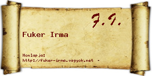 Fuker Irma névjegykártya